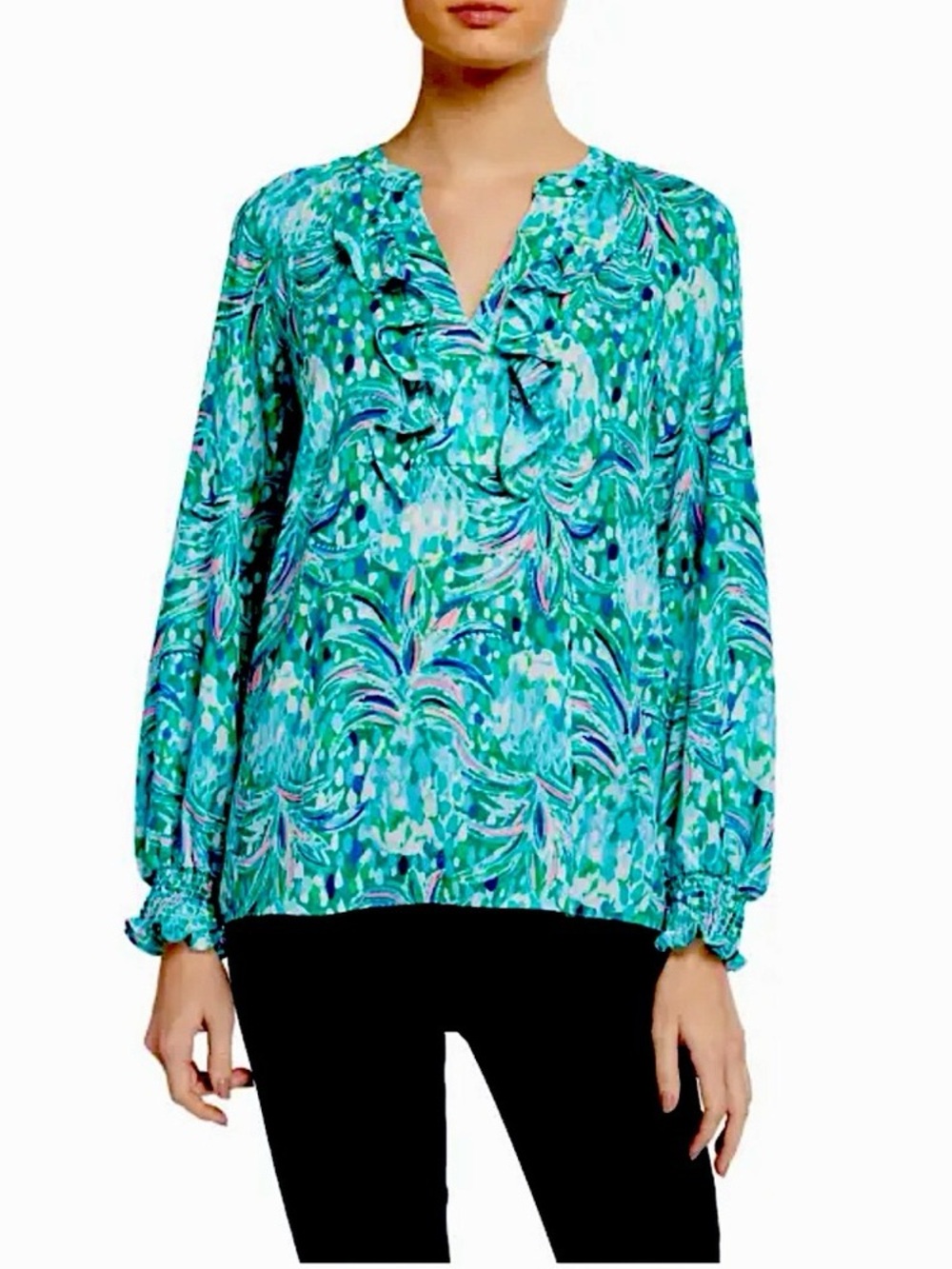 Lilly Pulitzer Angelika Top Pineapple of my Eye Emerald Isle size L